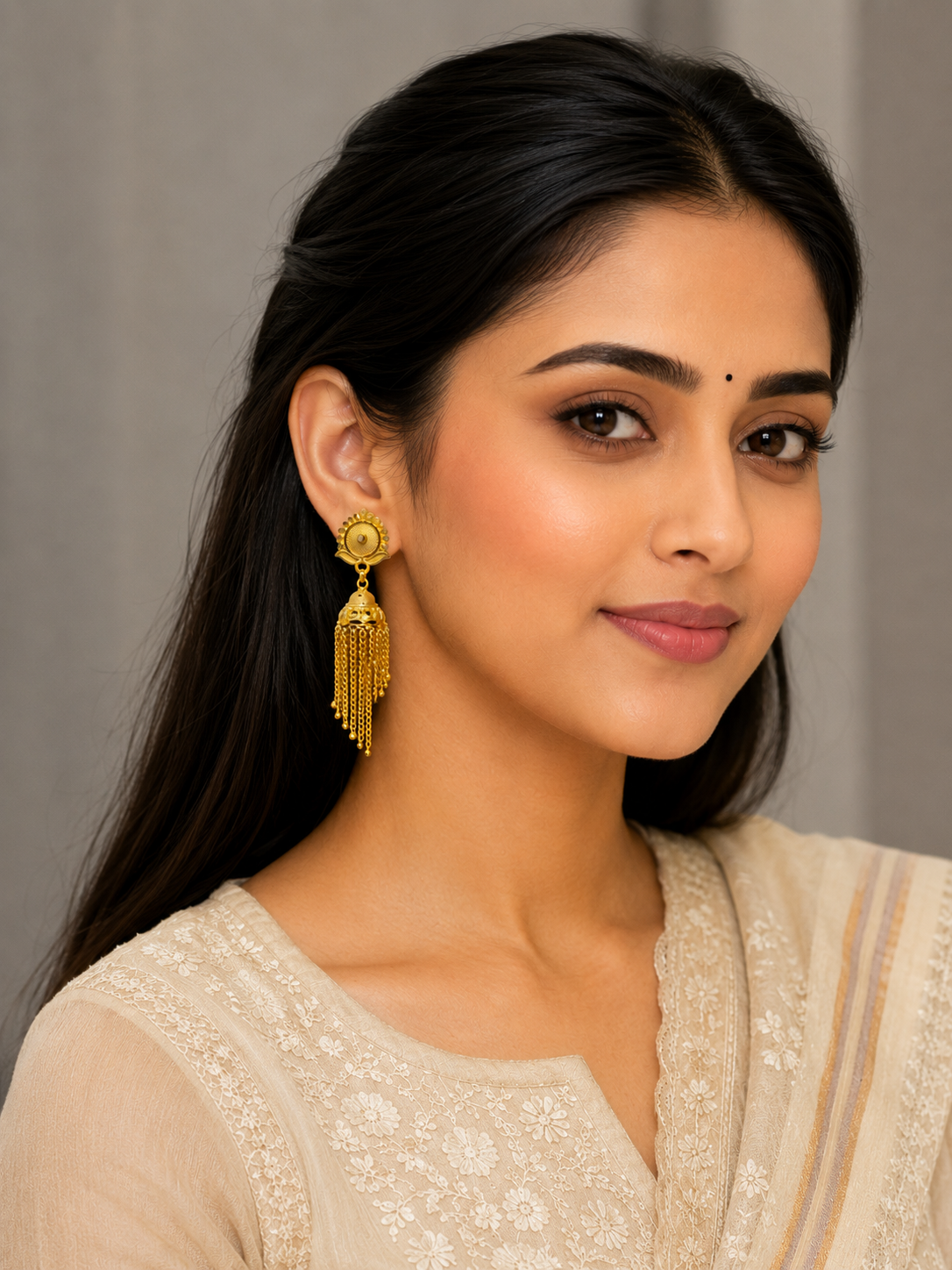Classic Indian Jhumki Earrings - Ethnic Bell Drop Danglers