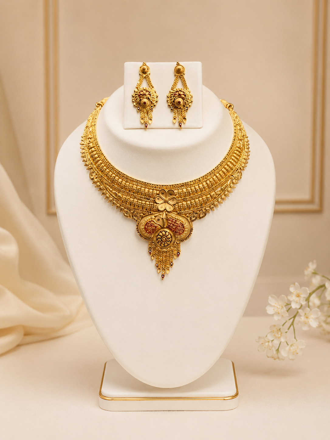 Ornate Royal Filigree Necklace - Elegant Vintage Inspired Pendant