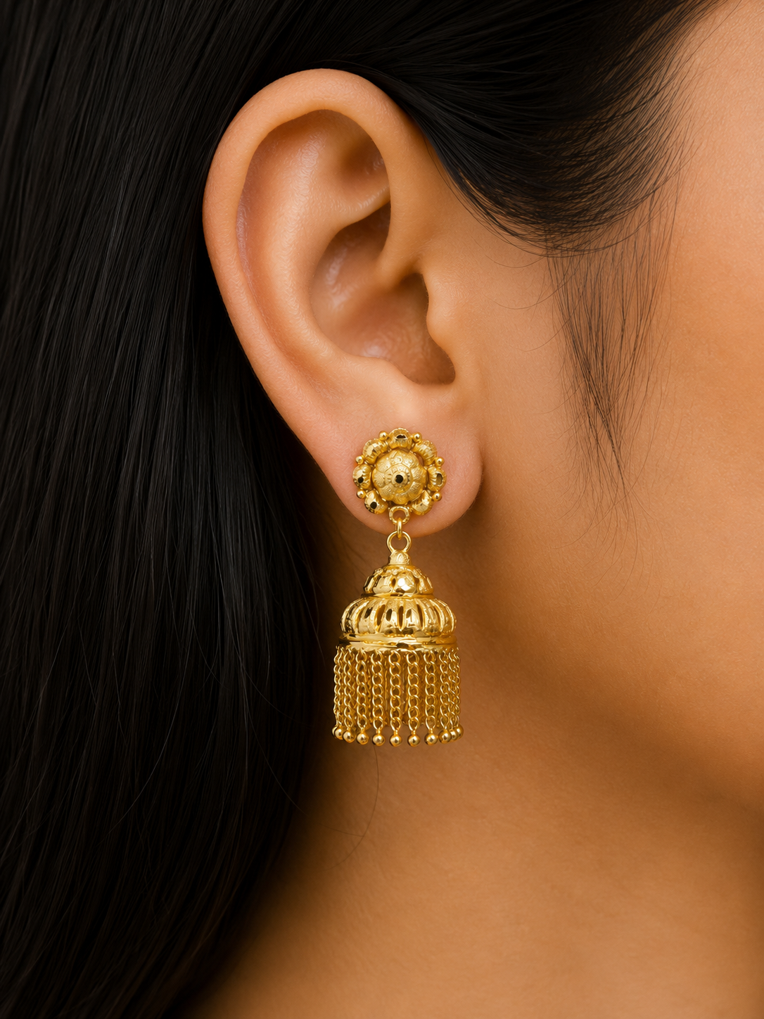 Ethnic Indian Jhumki Earrings | Traditional Dangle Bell Design