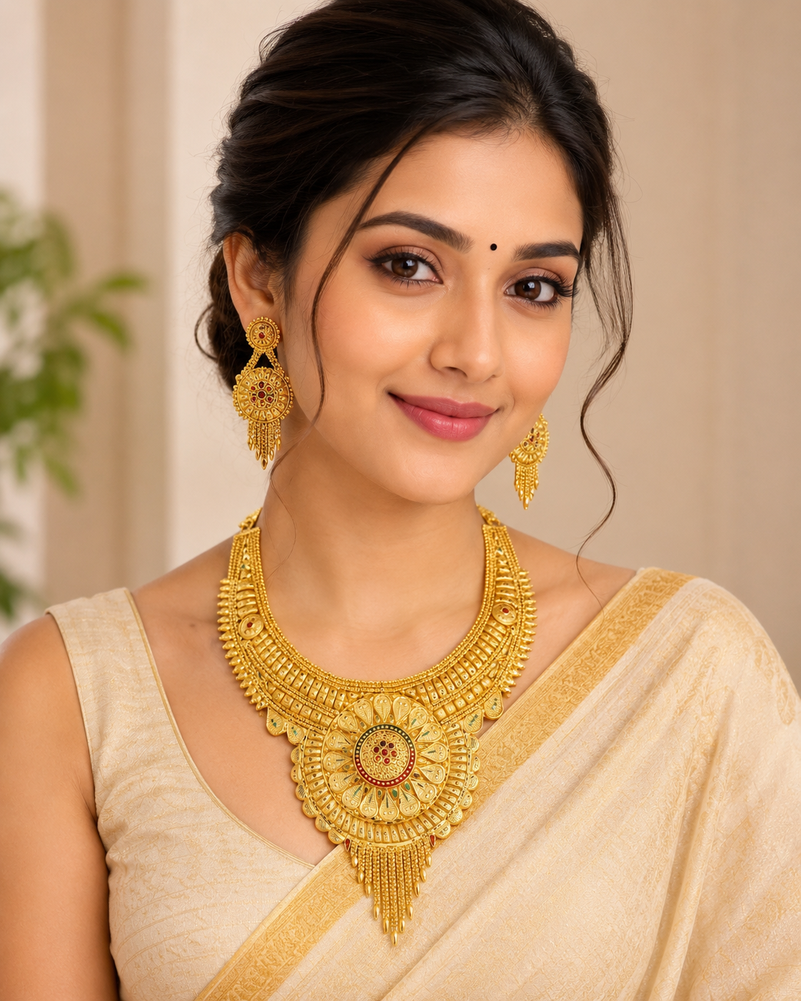 Luxurious Indian Rani Haar Necklace Set | Bridal & Wedding Jewellery