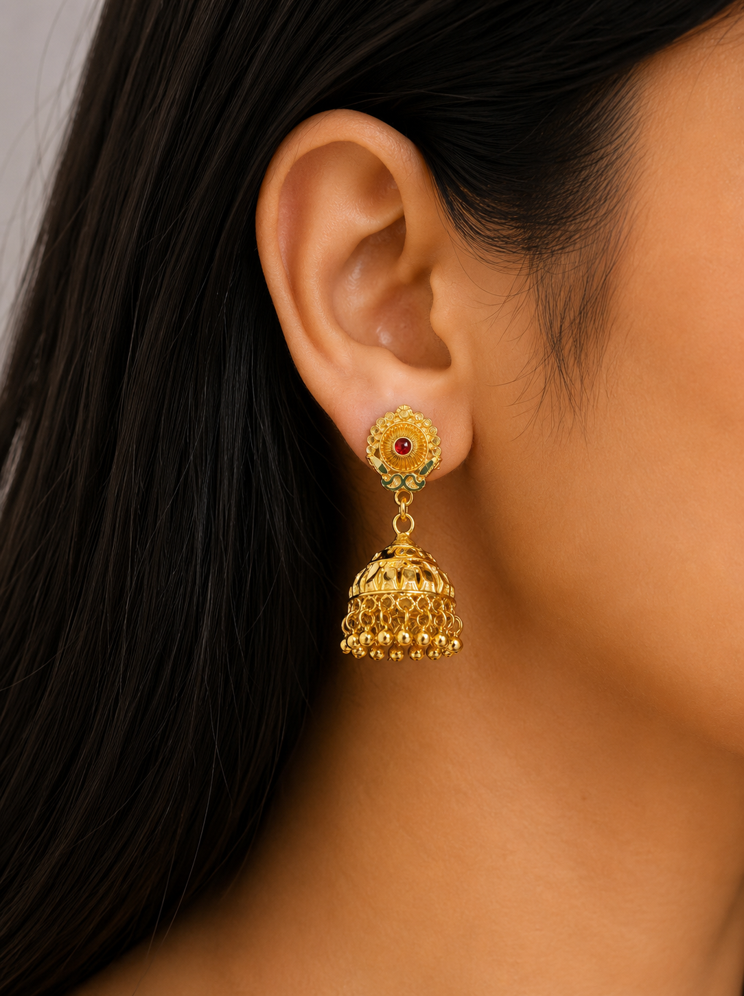 Traditional Indian Jhumki Earrings - Ethnic Bell Drop Dangle Jewelry for Women