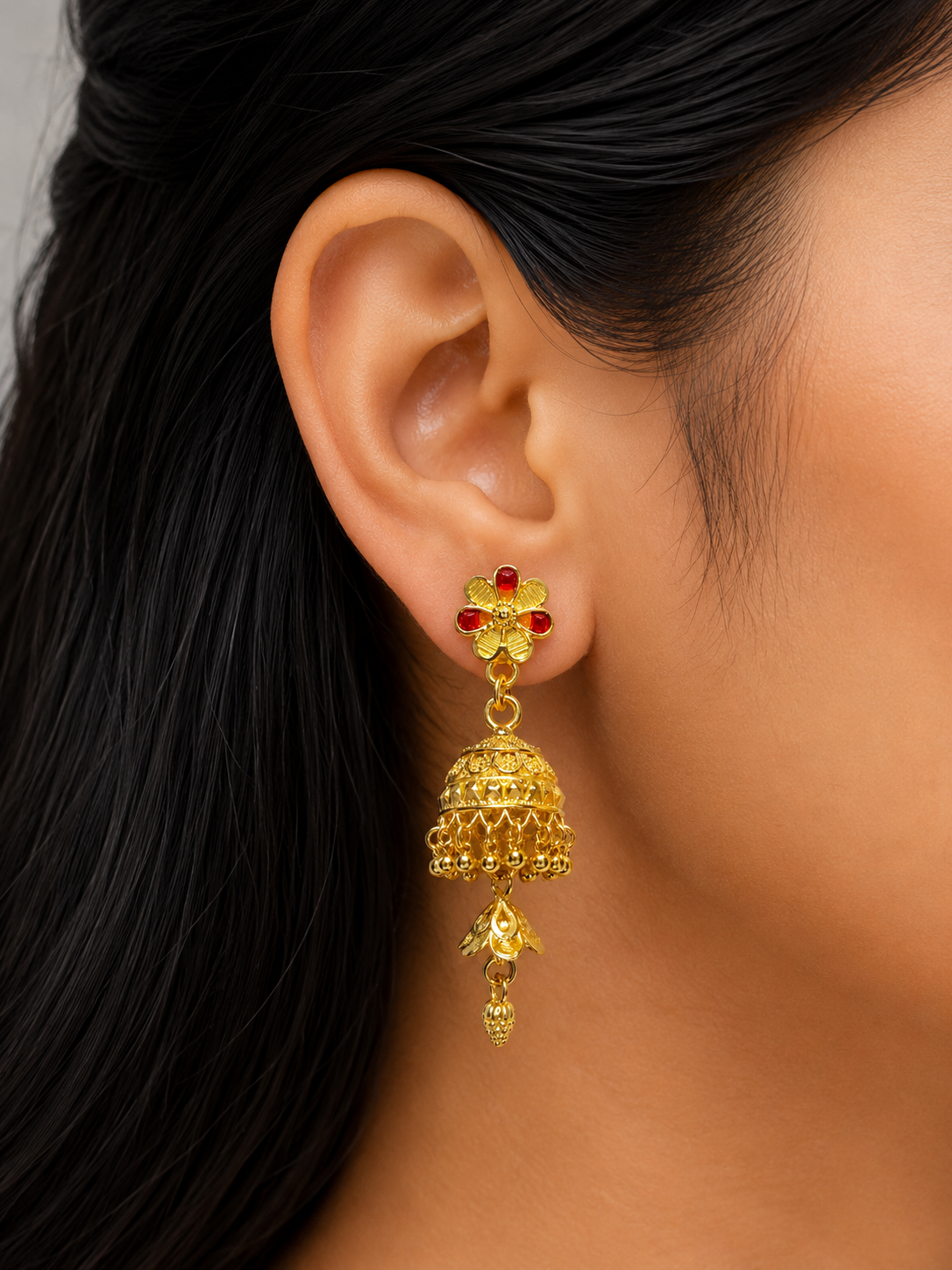 Jhumki Earrings: Traditional Indian Ethnic Gold Plated Jhumka for Women