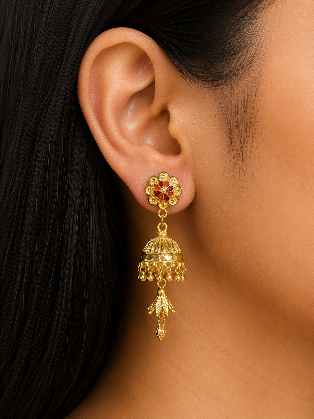 Traditional Indian Jhumki Earrings | Ethnic Bell Dangler Jewelry
