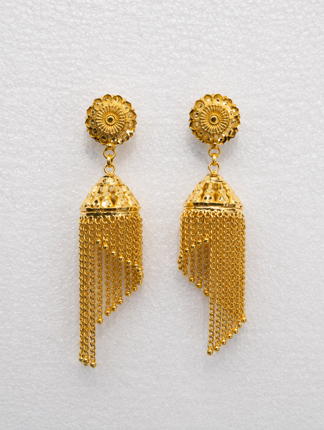 Jhumki Earrings - Traditional Indian Gold Plated Bell Drop Jewelry