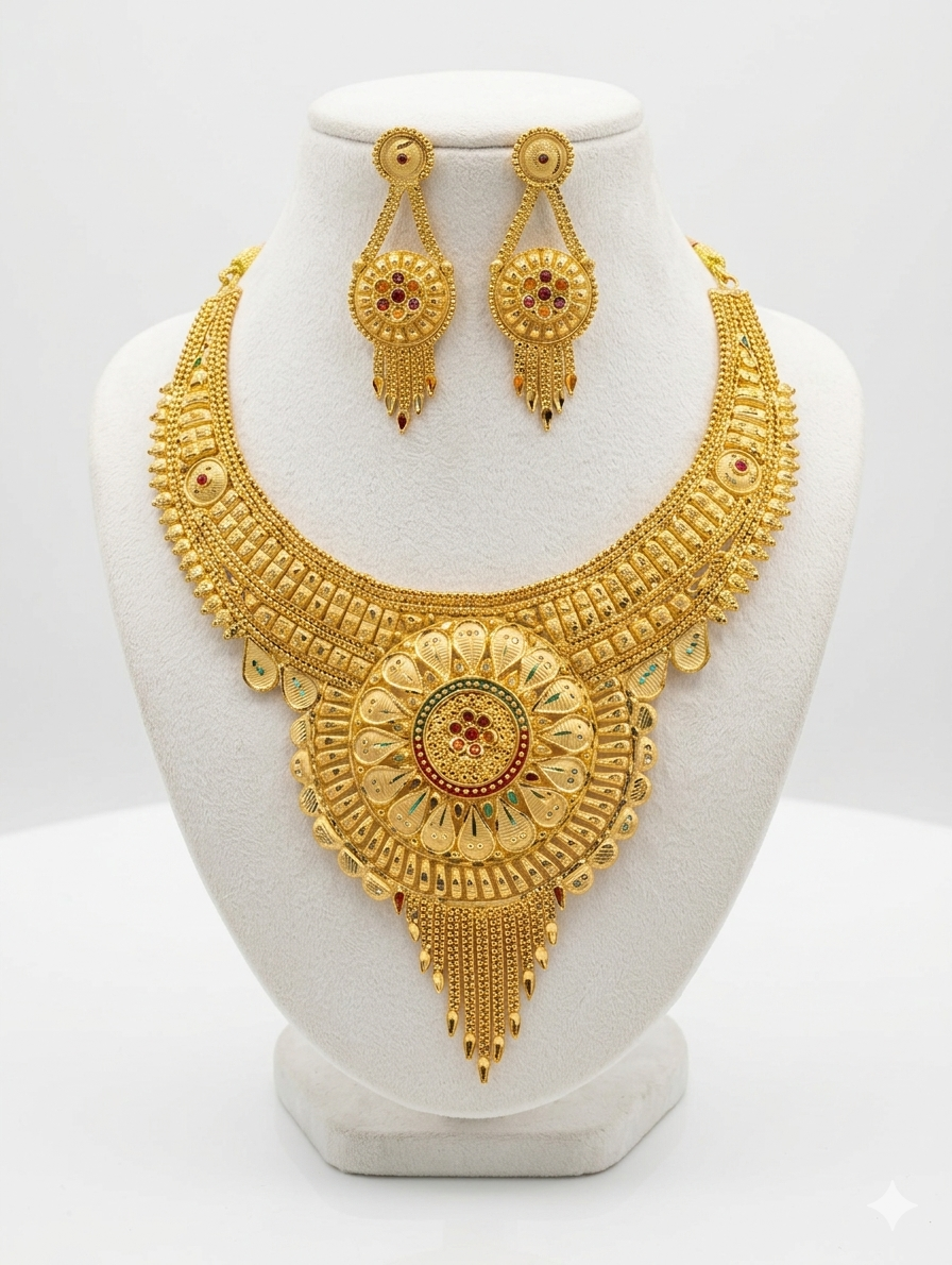Luxurious Indian Rani Haar Necklace Set | Bridal & Wedding Jewellery