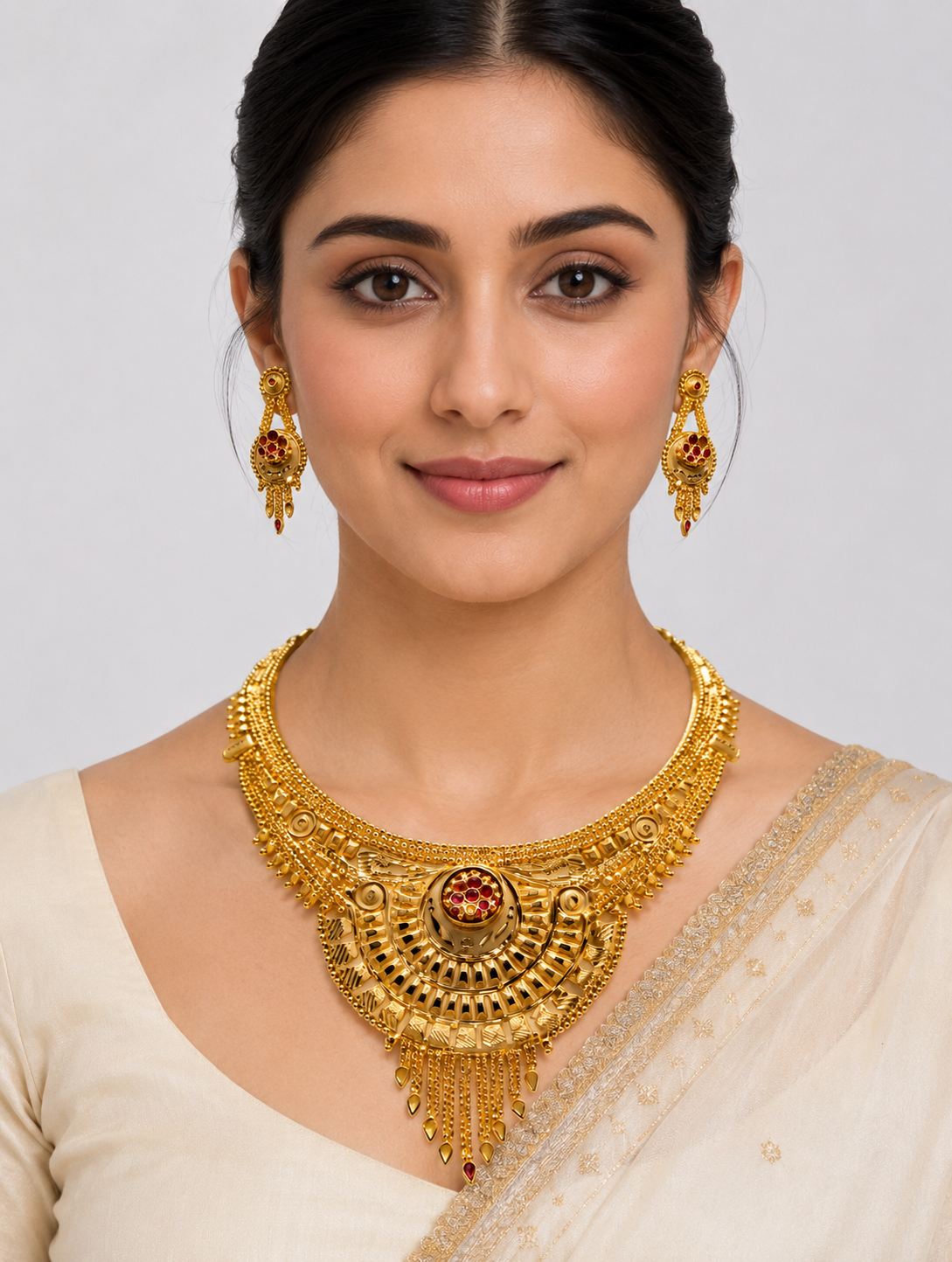 Exquisite Rani Haar Kundan Pearl Long Indian Bridal Necklace Set